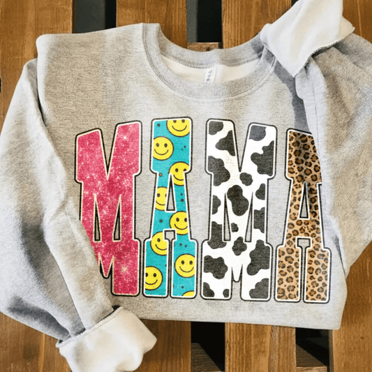 RTS MAMA PINK SMILE COW LEOPARD DTF DIRECT TO FILM transfers ADULT 10X11.5 - Do it yourself Transfers