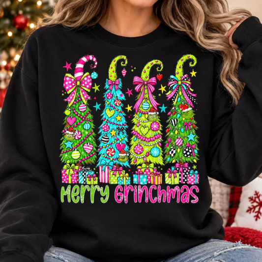RTS MERRY GRINCHMAS TREES DTF DIRECT TO FILM transfers ADULT 10.5X11.5 - Do it yourself Transfers