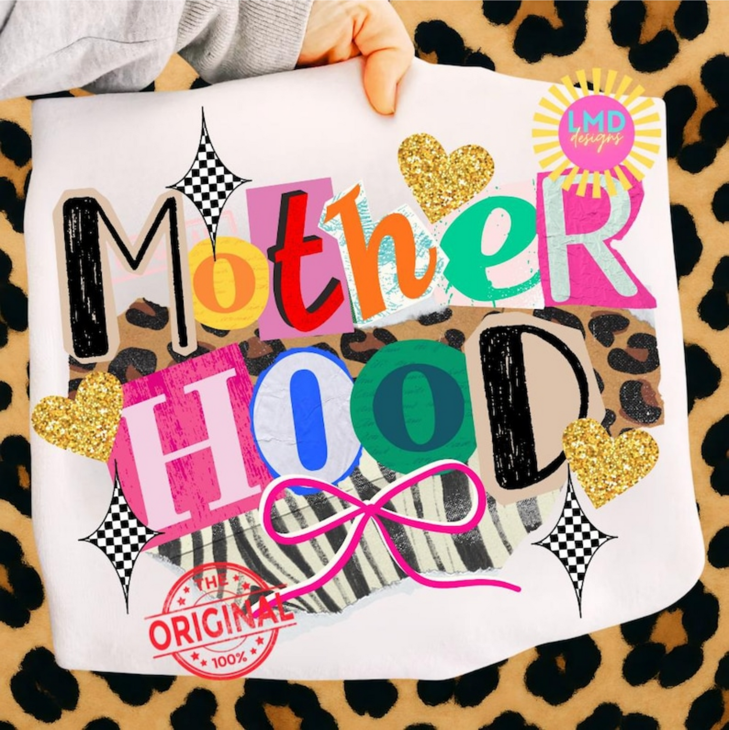 RTS MOTHERHOOD MULTI COLOR BOW DTF DIRECT TO FILM transfers ADULT 10X11.5 - Do it yourself Transfers