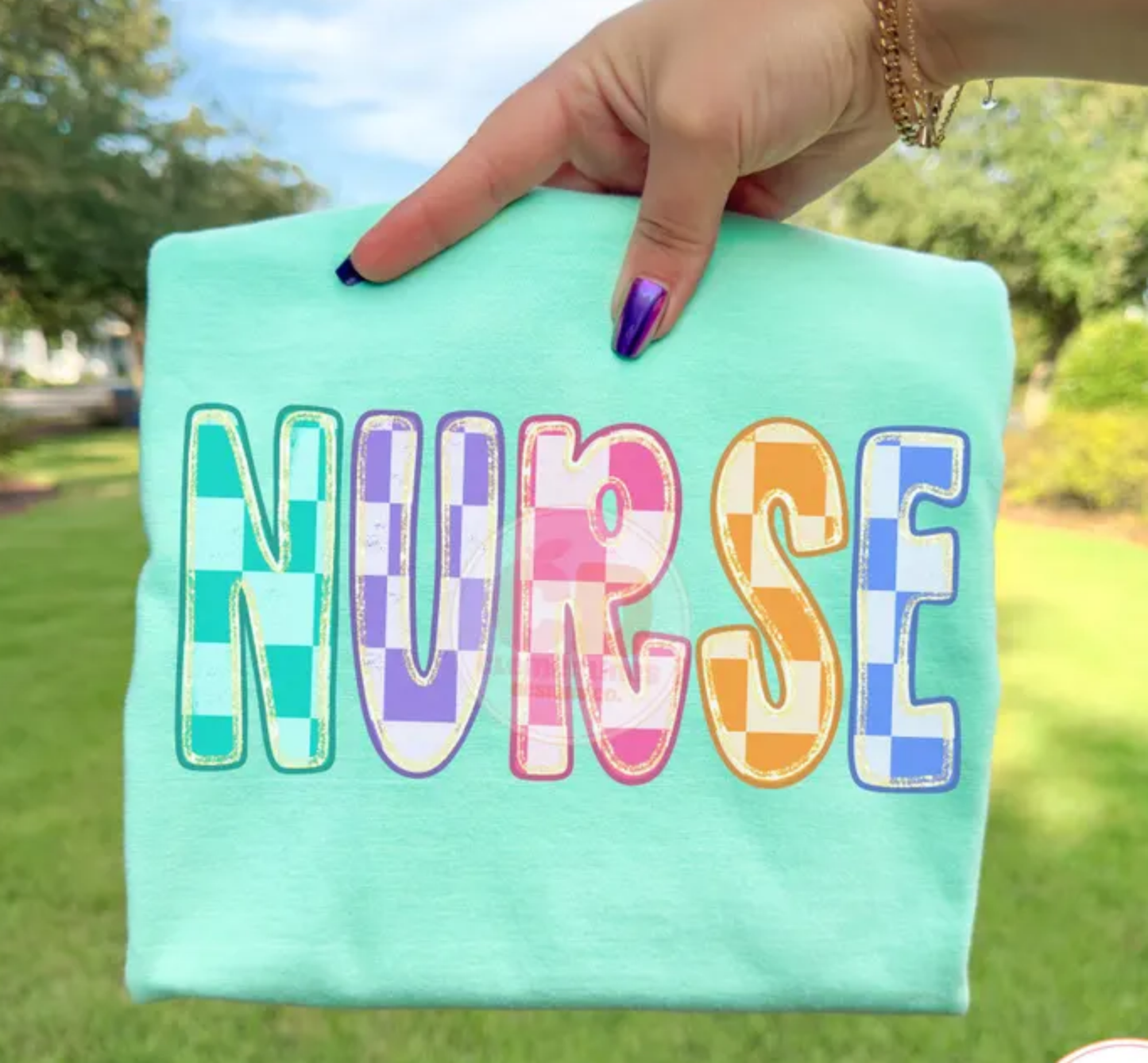 RTS NURSE CHECKER MULTI COLOR DTF DIRECT TO FILM transfers ADULT 10X11.5 - Do it yourself Transfers