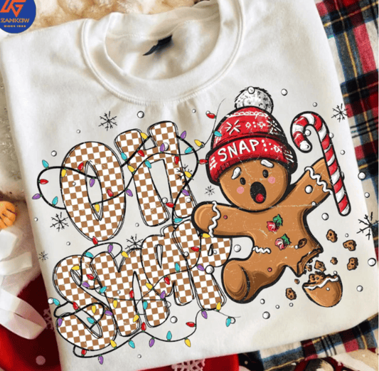 RTS OH SNAP GINGERBREAD DTF DIRECT TO FILM transfers ADULT 10.5X11.5 - Do it yourself Transfers