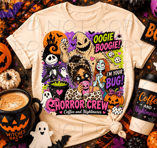 RTS OOGIE BOOGIE HORROR CREW HALLOWEEN DTF DIRECT TO FILM transfers ADULT 10X11.5 - Do it yourself Transfers