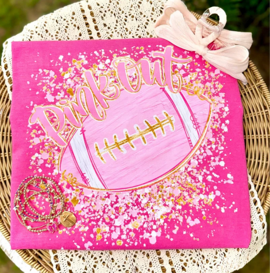 RTS PINK OUT FOOTBALL DTF DIRECT TO FILM transfers ADULT 10.5X11.5 - Do it yourself Transfers