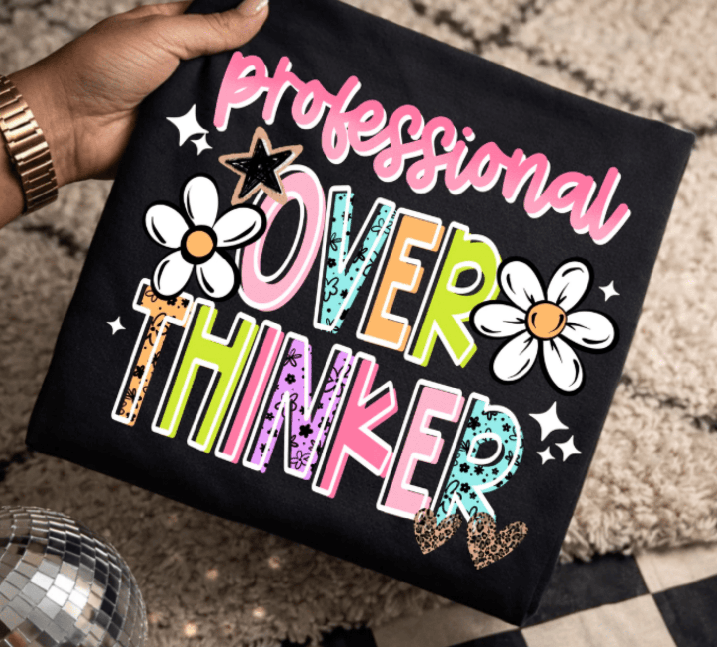 RTS PROFESSIONAL OVER THINKER FLOWERS DTF DIRECT TO FILM transfers ADULT 10X11.5 - Do it yourself Transfers