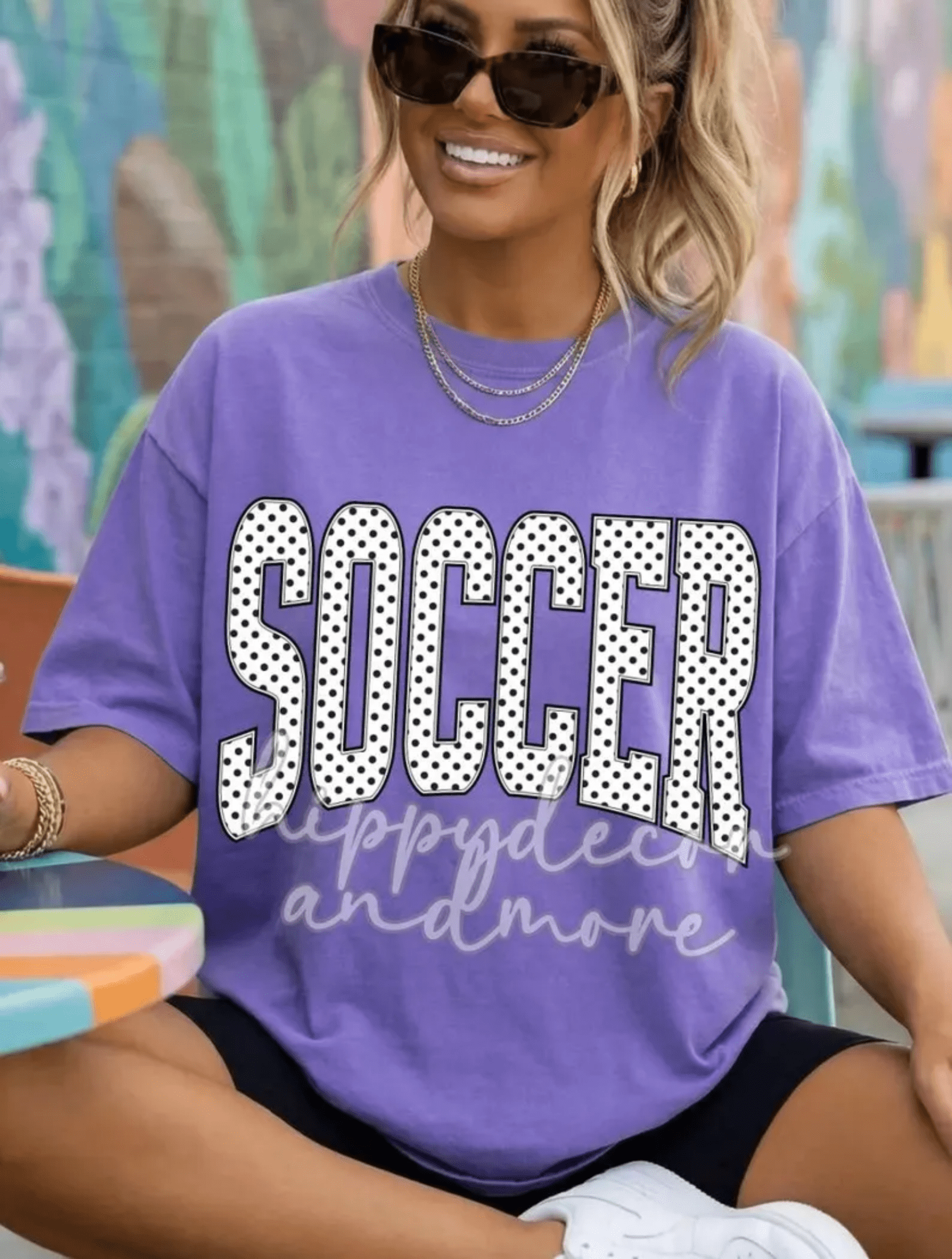 RTS SOCCER WHITE POLKA DOT DTF DIRECT TO FILM transfers ADULT 10X11.5 - Do it yourself Transfers