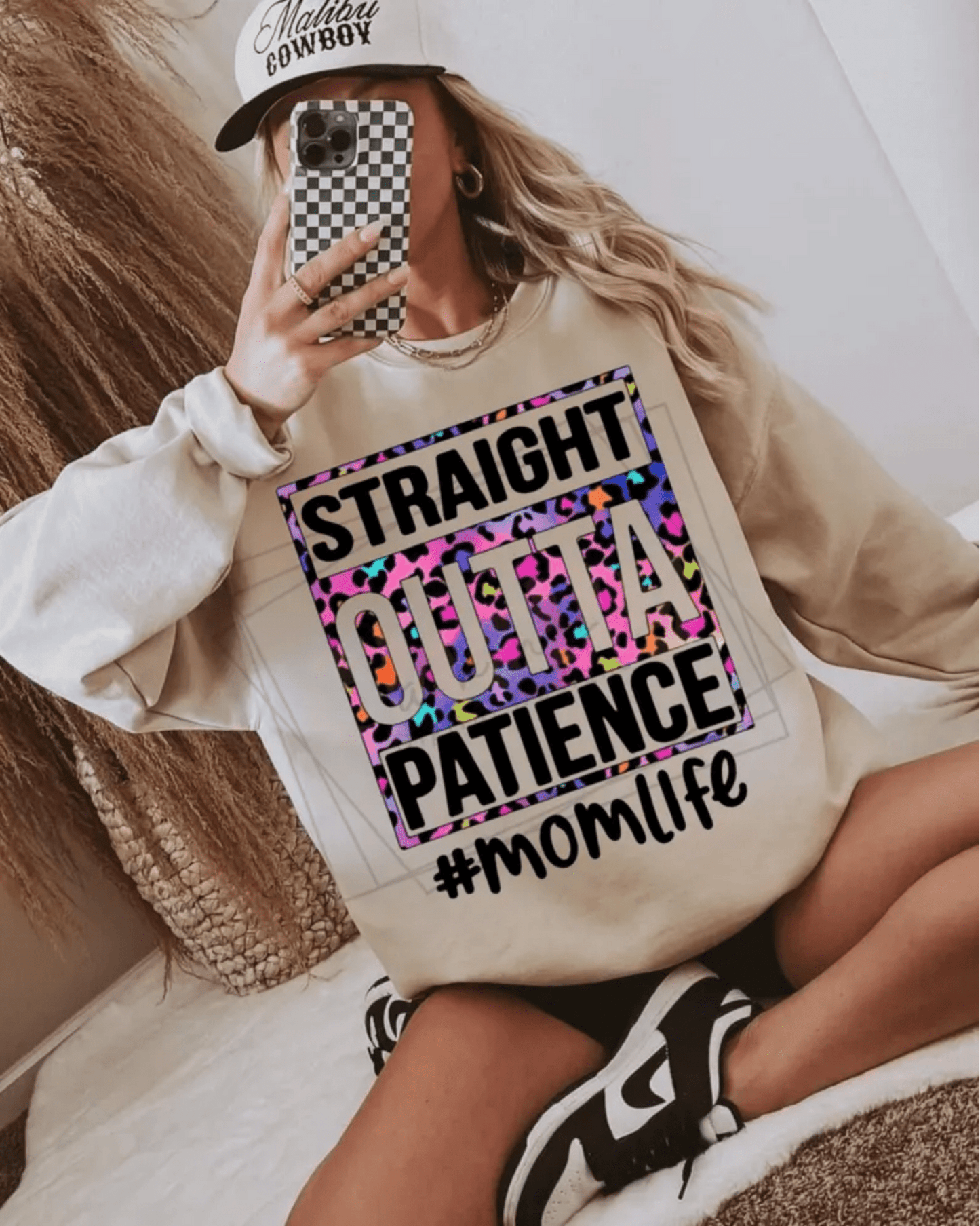 RTS STRAIGHT OUTTA PATIENCE MOM LIFE LEOPARD DTF DIRECT TO FILM transfers ADULT 10X11.5 - Do it yourself Transfers