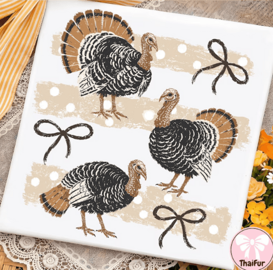 RTS TURKEY POLKA DOT DTF DIRECT TO FILM transfers ADULT 10.5X11.5 - Do it yourself Transfers