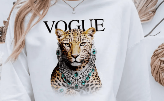 RTS VOGUE LEOPARD CHEETAH JEWELS DTF DIRECT TO FILM transfers ADULT 10X11.5 - Do it yourself Transfers