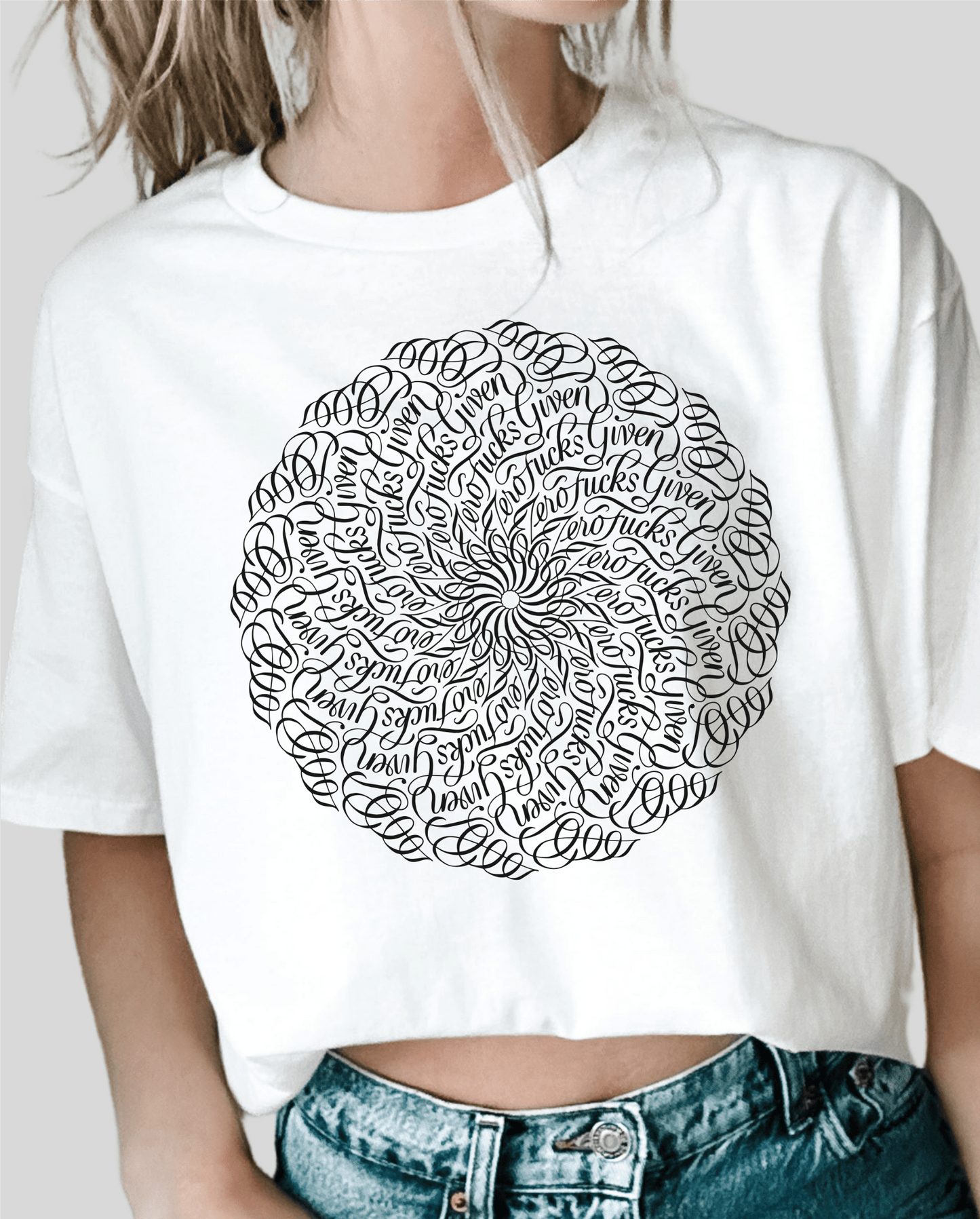 RTS ZERO FU KS GIVEN circle SINGLE COLOR BLACK Screen Print transfers size ADULT 10X12 - Do it yourself Transfers