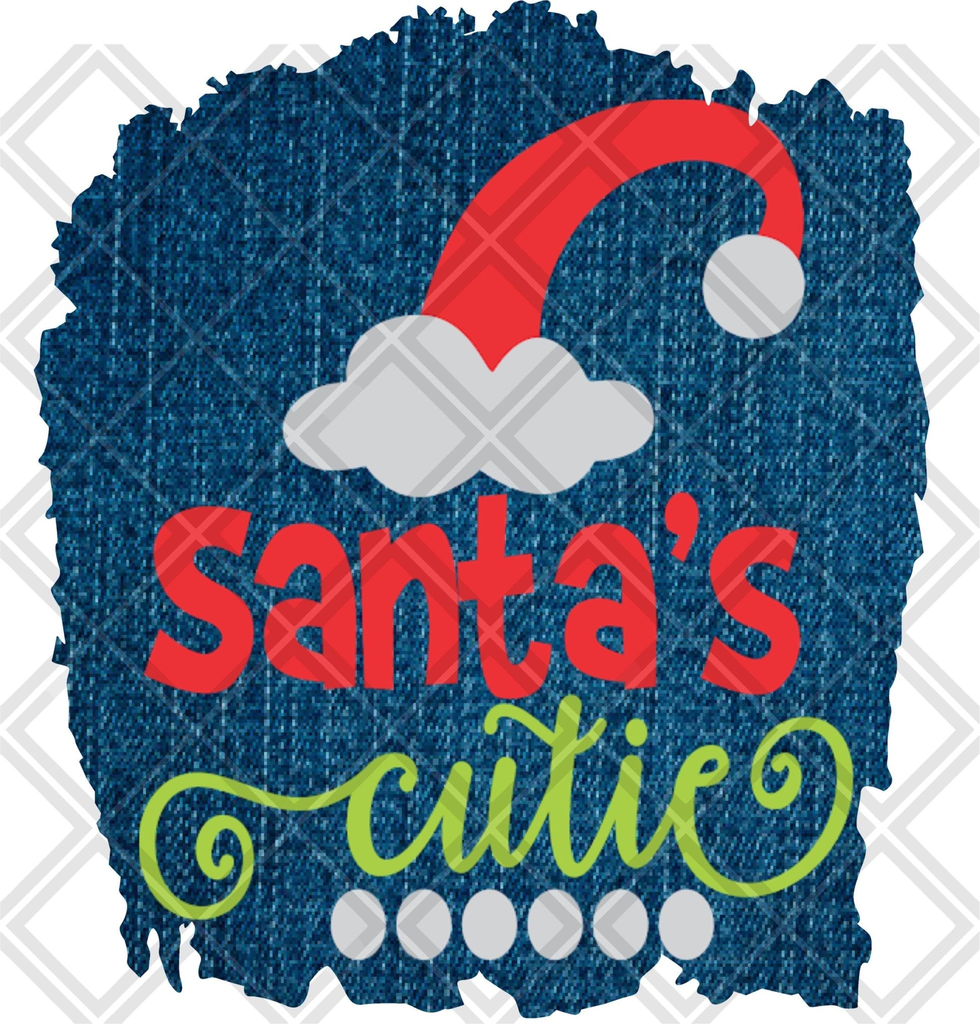 SANTAS CUTIE png Digital Download Instand Download - Do it yourself Transfers