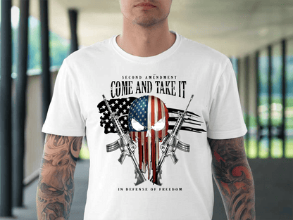 Second Amendment come and take it in defense of freedom American flags size ADULT 12x11.5 DTF TRANSFERPRINT TO ORDER - Do it yourself Transfers