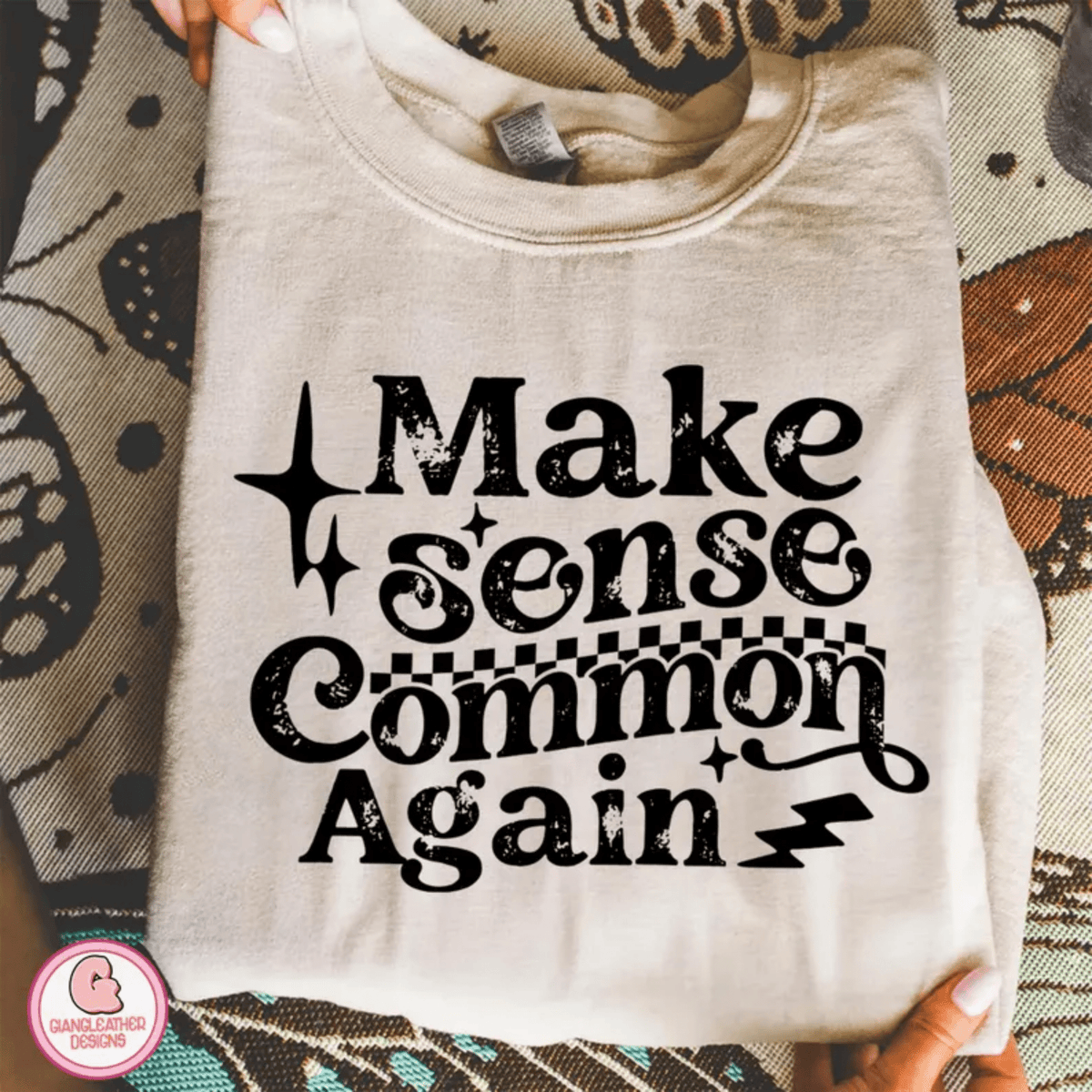 SHIPS MAY 11TH MAKE SENSE COMMON AGAIN SINGLE COLOR BLACK Screen Print transfers size ADULT 10X12 - Do it yourself Transfers