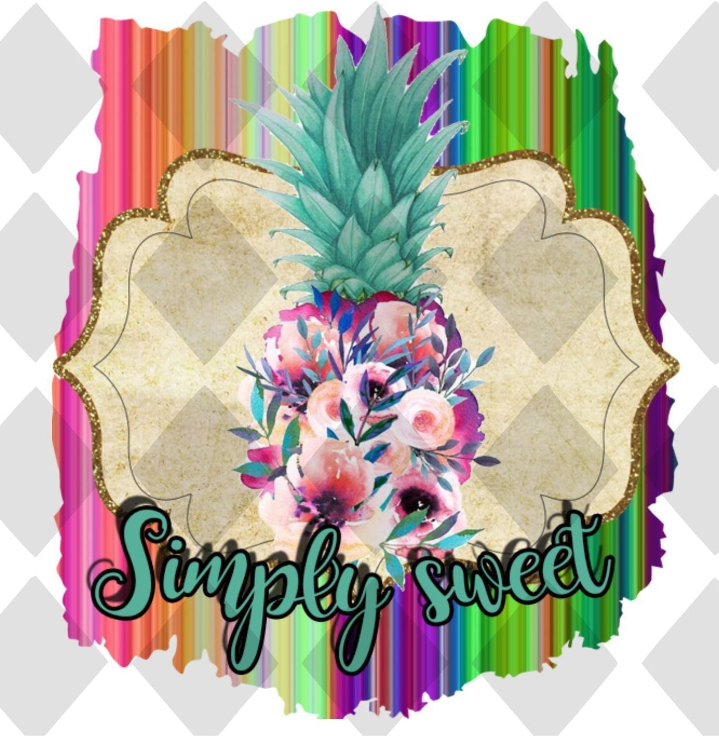 Simply Sweet Pineapple DTF TRANSFERPRINT TO ORDER - Do it yourself Transfers