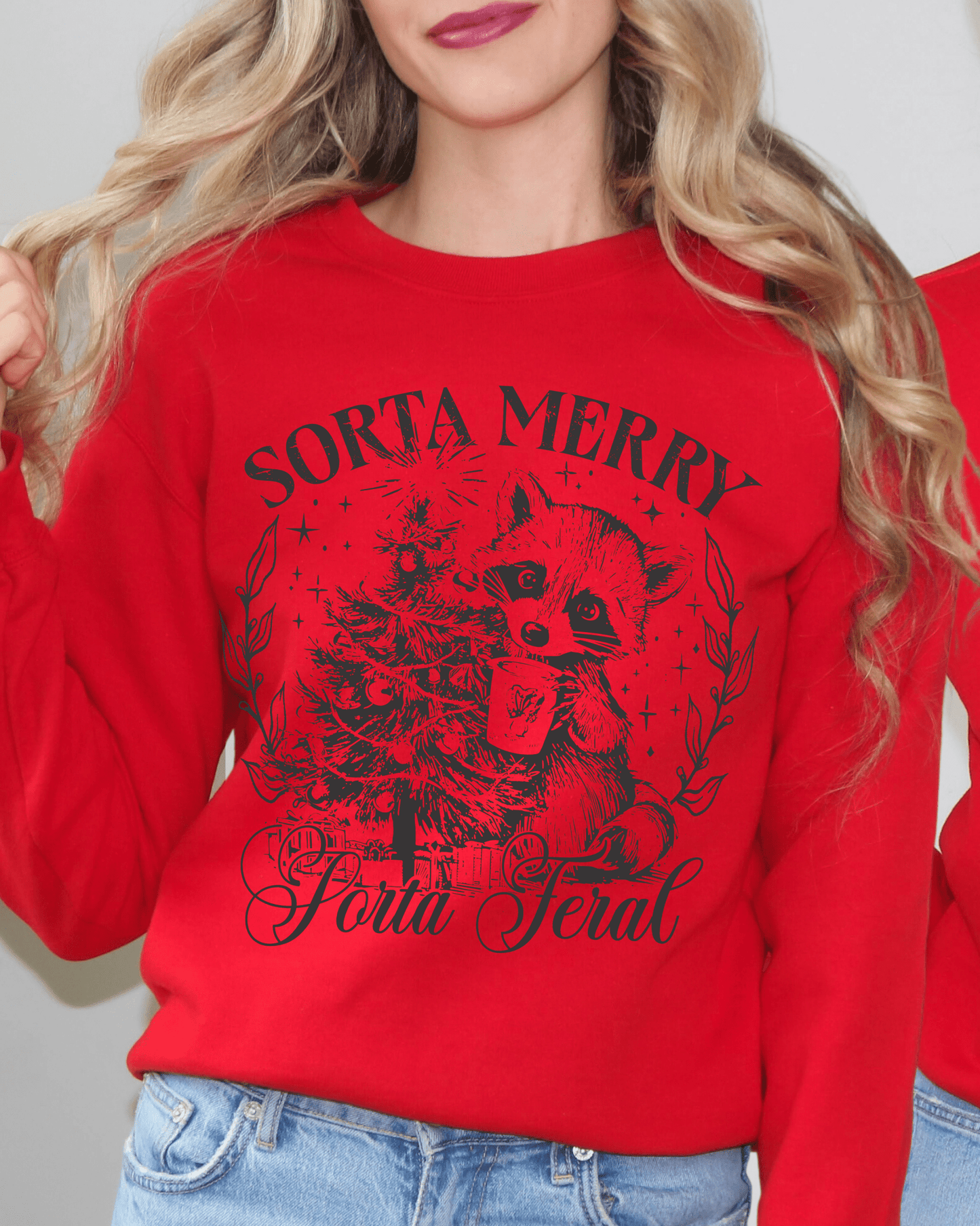 Sorta Merry Sorta Feral Christmas tree DTF size ADULT DTF TRANSFER PRINT TO ORDER - Do it yourself Transfers