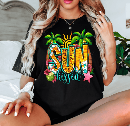 Sunkissed Palm trees cocanut drink sun beach star ADULT DTF TRANSFERPRINT TO ORDER - Do it yourself Transfers