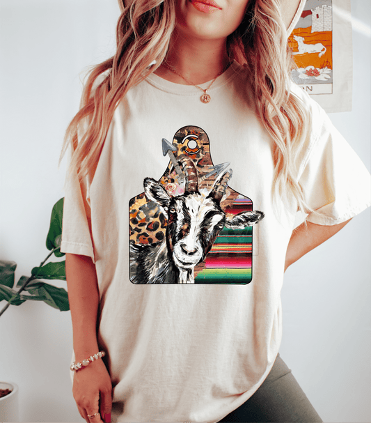 TAG goat cow farm animal leopard serape size ADULT DTF TRANSFERPRINT TO ORDER - Do it yourself Transfers