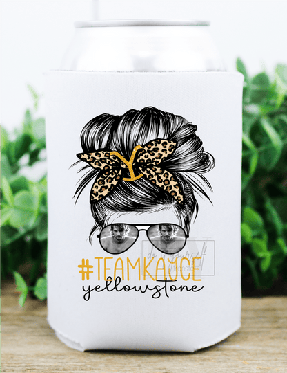 Team Kayce Yellowstone Dutton Ranch Messy bun glasses size 2.7x3.6 DTF TRANSFERPRINT TO ORDER - Do it yourself Transfers