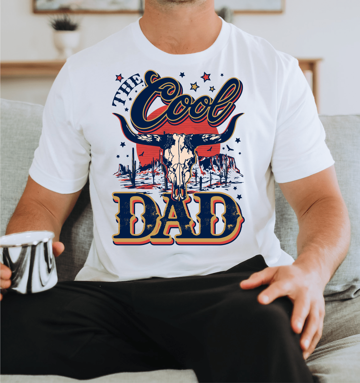 The cool dad skull boho western ADULT DTF TRANSFERPRINT TO ORDER - Do it yourself Transfers