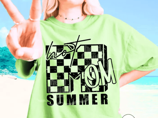 TRANSFER TUESDAY HOT MOM SUMMER SINGLE COLOR BLACK Screen Print transfers size ADULT 10x12 - Do it yourself Transfers