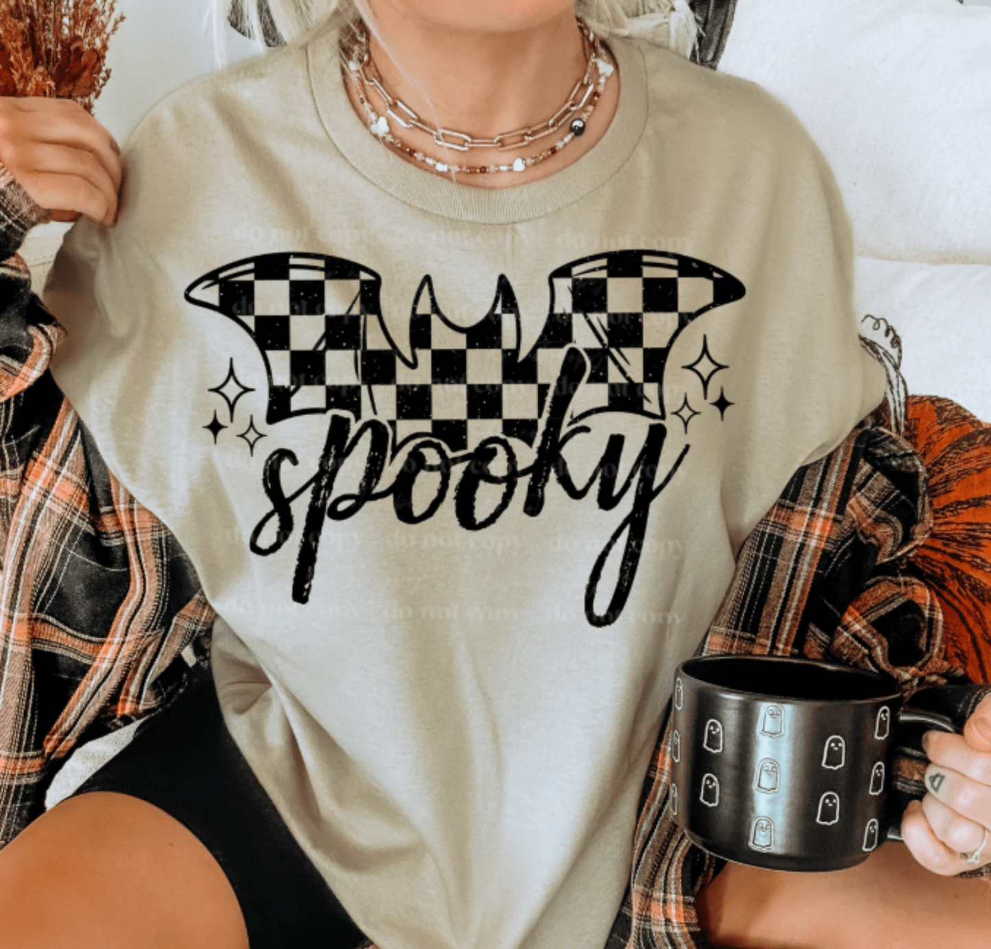 TRANSFER TUESDAY JUNE 24TH SPOOKY CHECKER BAT HALLOWEEN SINGLE COLOR BLACK Screen Print transfers size ADULT 9X12 - Do it yourself Transfers