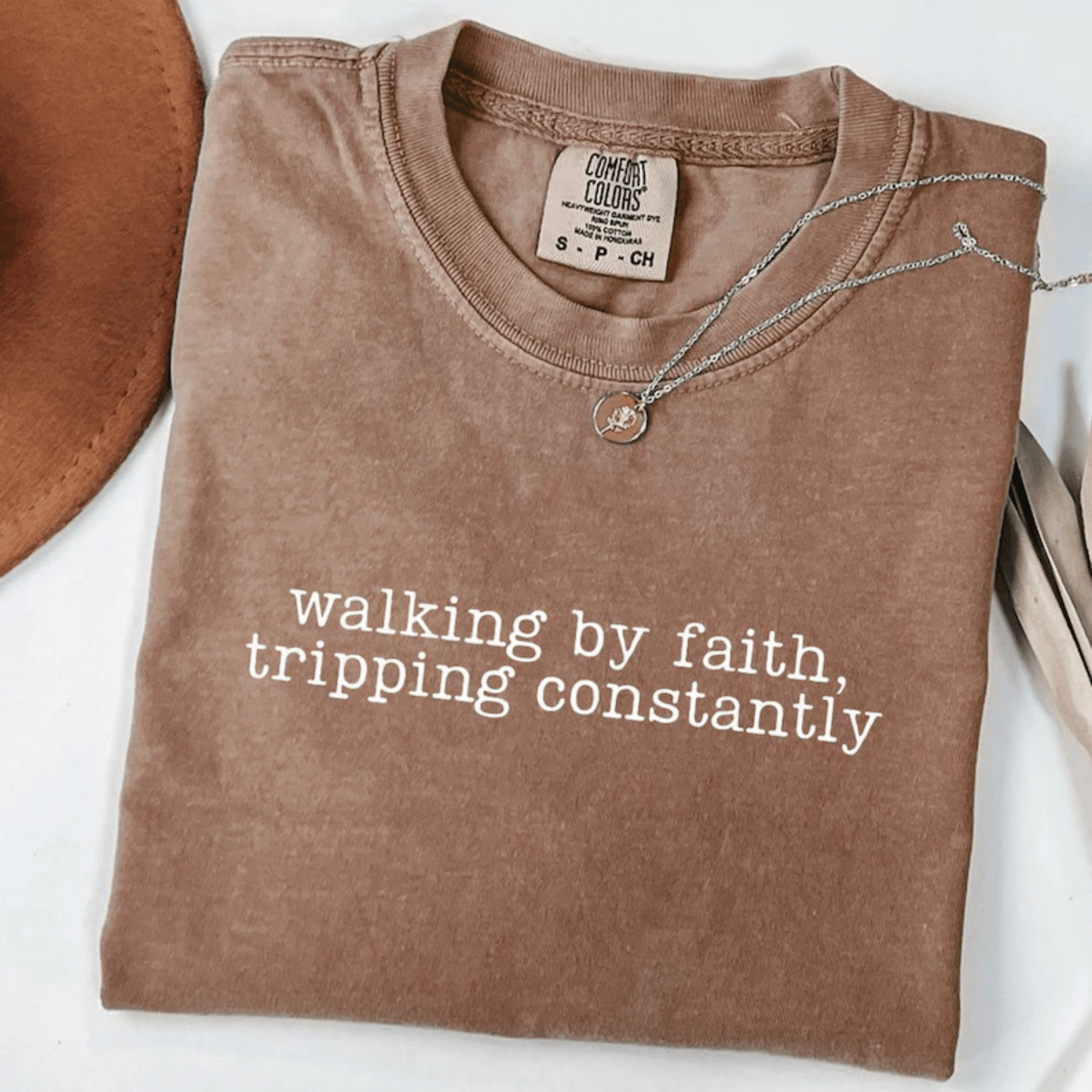 TRANSFER TUESDAY JUNE 24TH WALKING BY FAITH TRIPPING CONSTANTLY SINGLE COLOR WHITE Screen Print transfers size ADULT 7X12 - Do it yourself Transfers