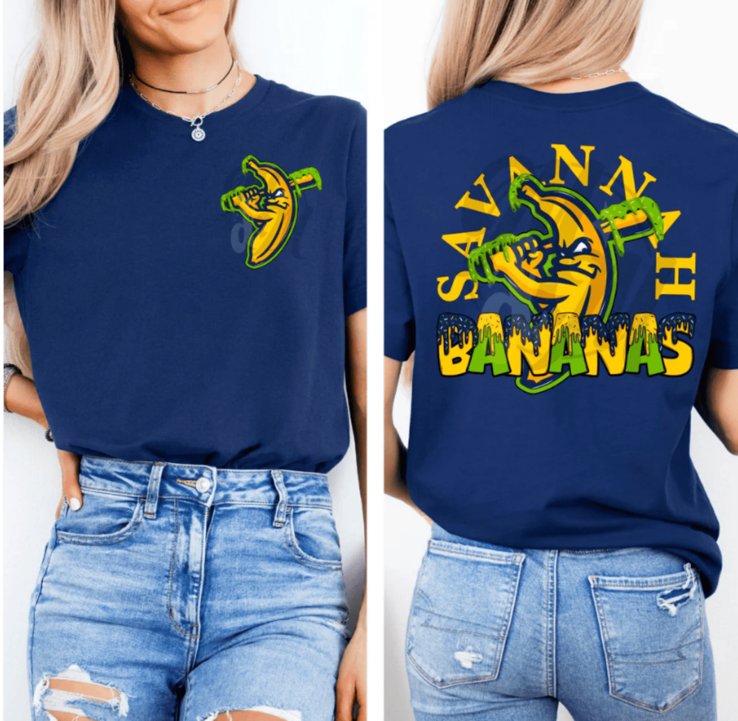 TRANSFER TUESDAY SAVANNAH BANANAS BASEBALL DTF DIRECT TO FILM transfers size ADULT POCKET BACK 10X12 - Do it yourself Transfers