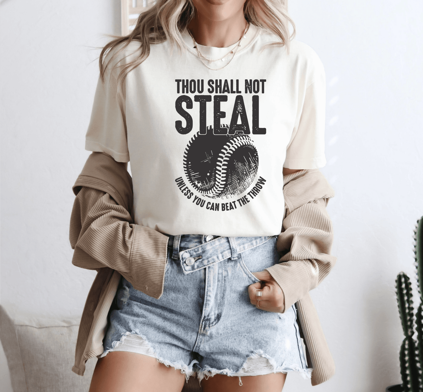 TRANSFER TUESDAY SHIPS FEB 4TH Thou shall not steal unless you can beat the ball SINGLE COLOR BLACK Screen Print transfers size ADULT 11X12 - Do it yourself Transfers