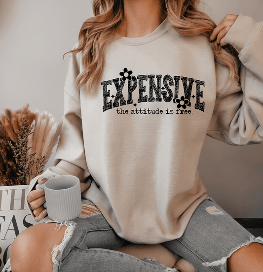 TRANSFER TUESDAY SHIPS JAN 21ST Expensive the attitude is free flowers SINGLE COLOR BLACK Screen Print transfers size ADULT 9X12.5 - Do it yourself Transfers