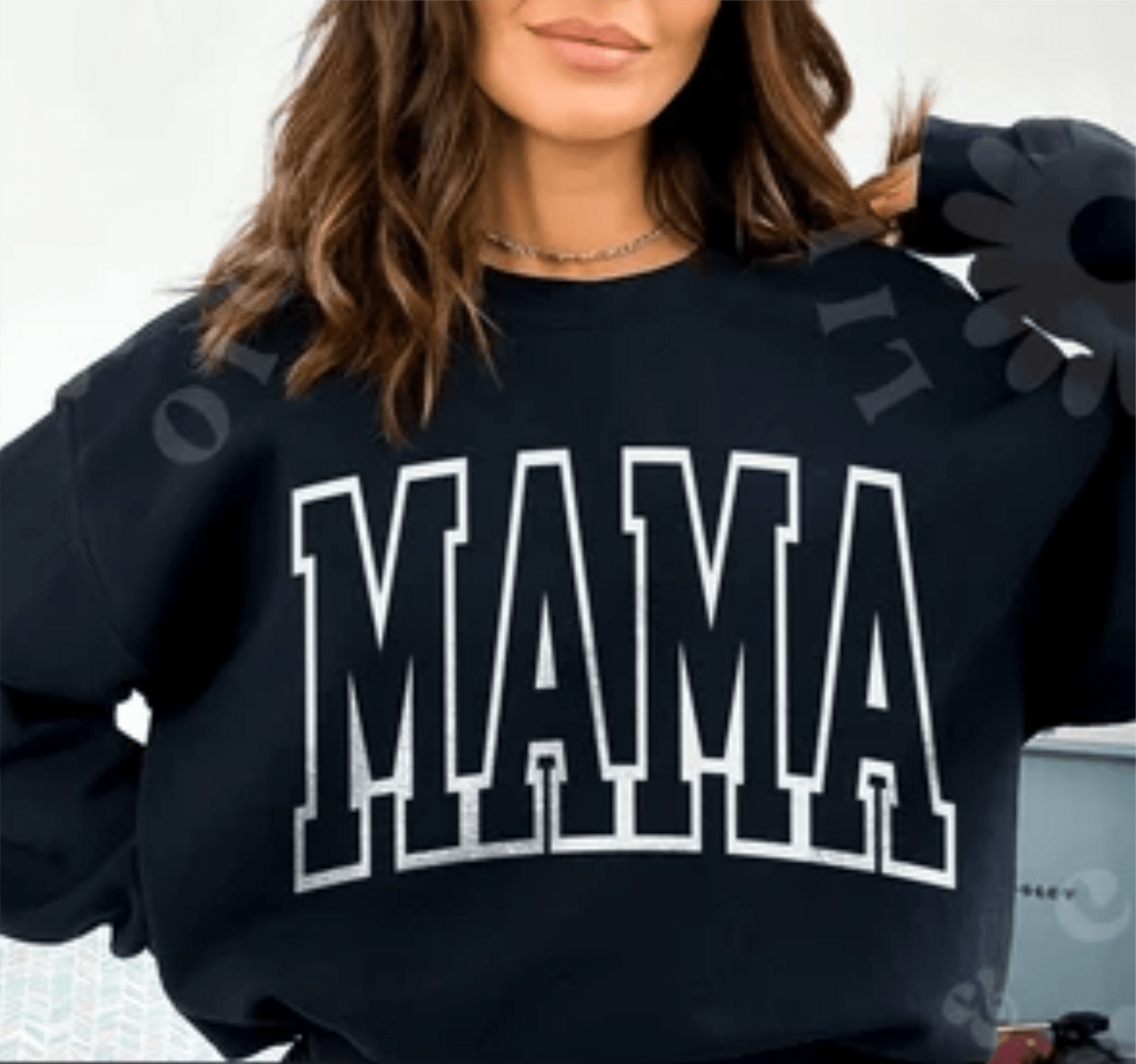 TRANSFER TUESDAY SHIPS MAR 12TH MAMA COLLEGE FONT SINGLE COLOR WHITE Screen Print transfers size ADULT 9X12 - Do it yourself Transfers