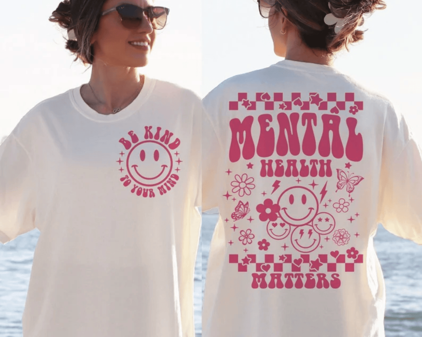 TRANSFER TUESDAY SHIPS MAR 5TH MENTAL HEALTH MATTERS SINGLE COLOR PINK CLEAR FILM Screen Print transfers size ADULT 10X12 POCKET - Do it yourself Transfers