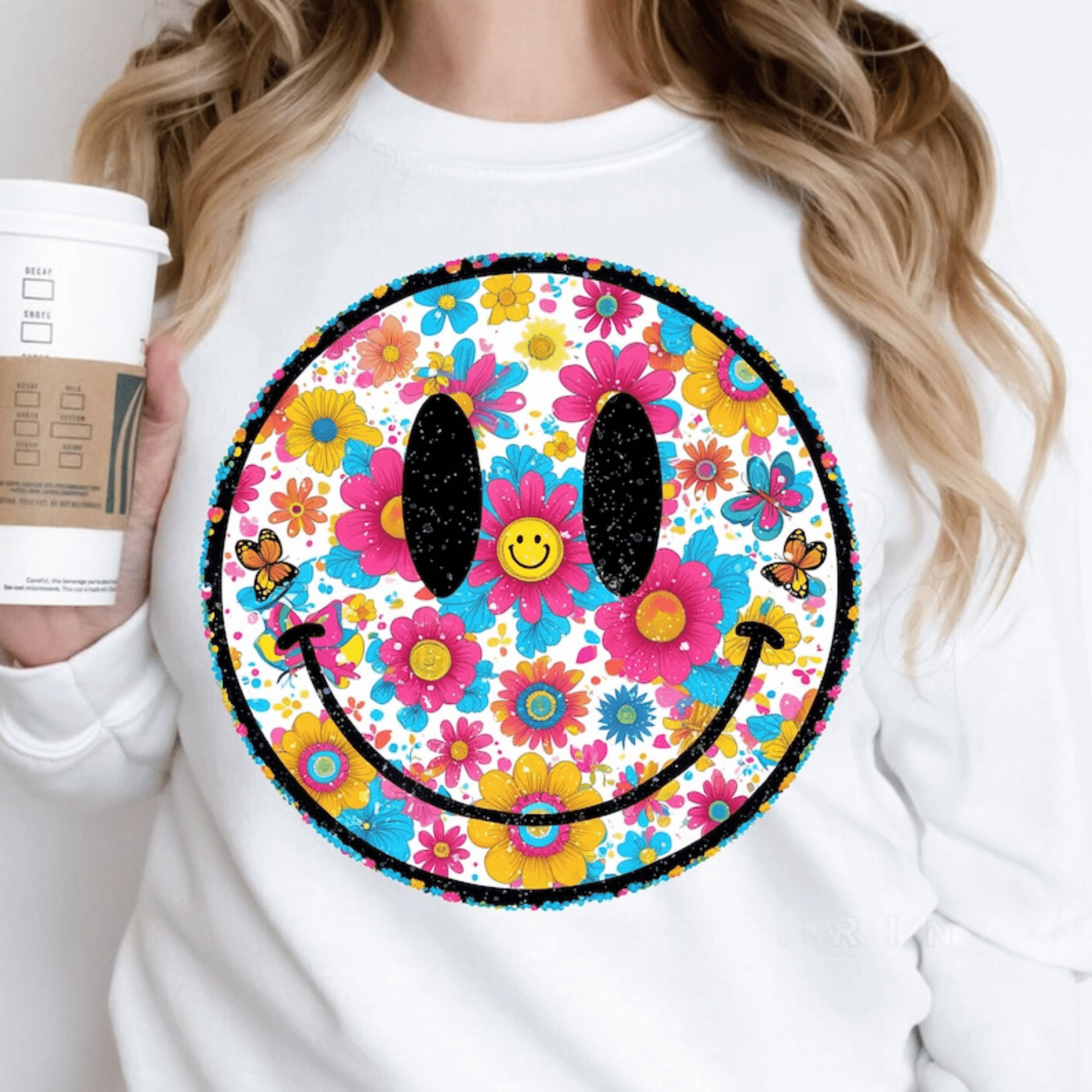 TRANSFER TUESDAY SMILE FLORAL FLOWERS SUMMER TIME DTF DIRECT TO FILM transfers ADULT 10X11 - Do it yourself Transfers