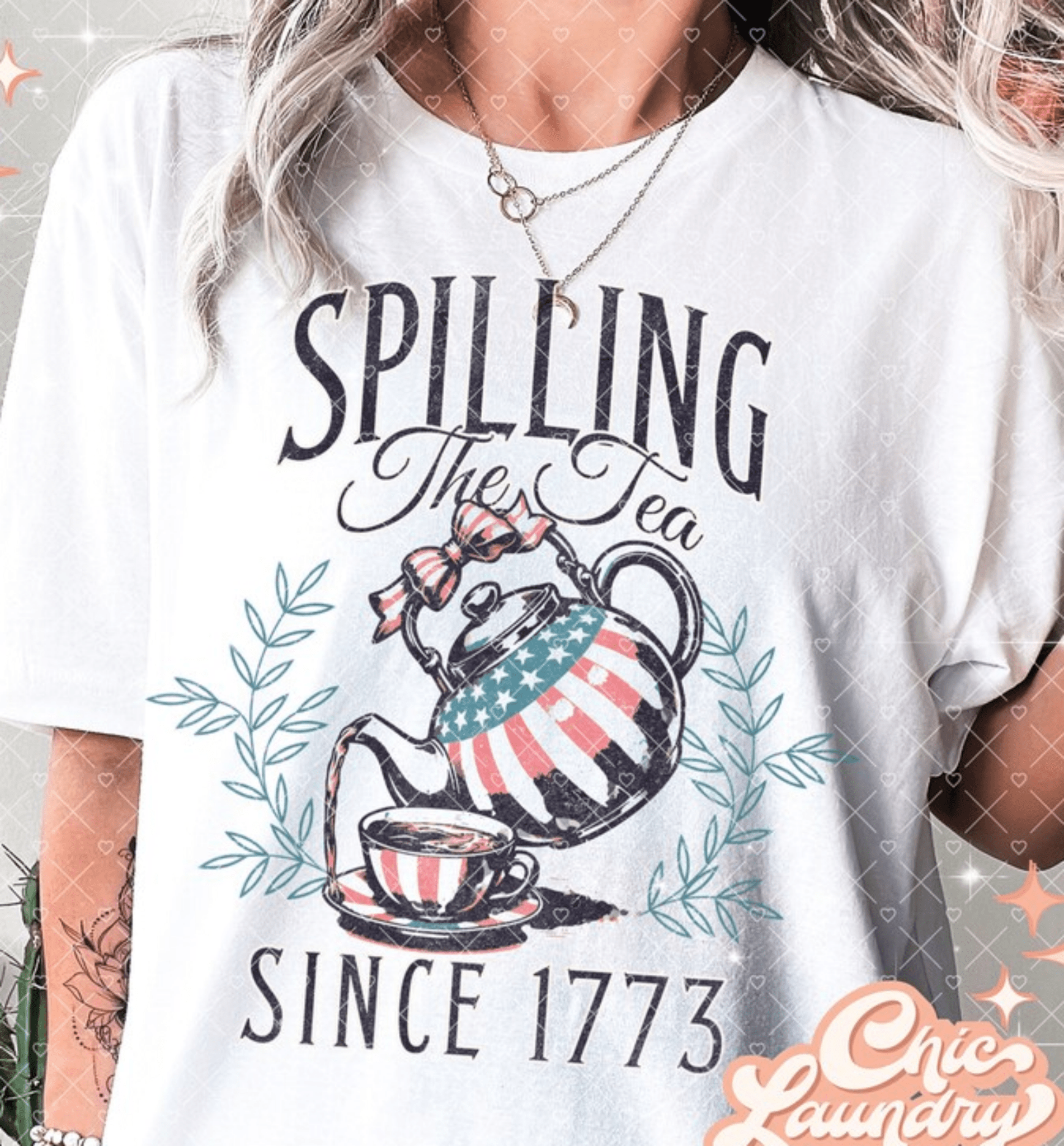 TRANSFER TUESDAY SPILLING THE TEA SINCE 1773 DTF DIRECT TO FILM transfers ADULT 10X12 - Do it yourself Transfers