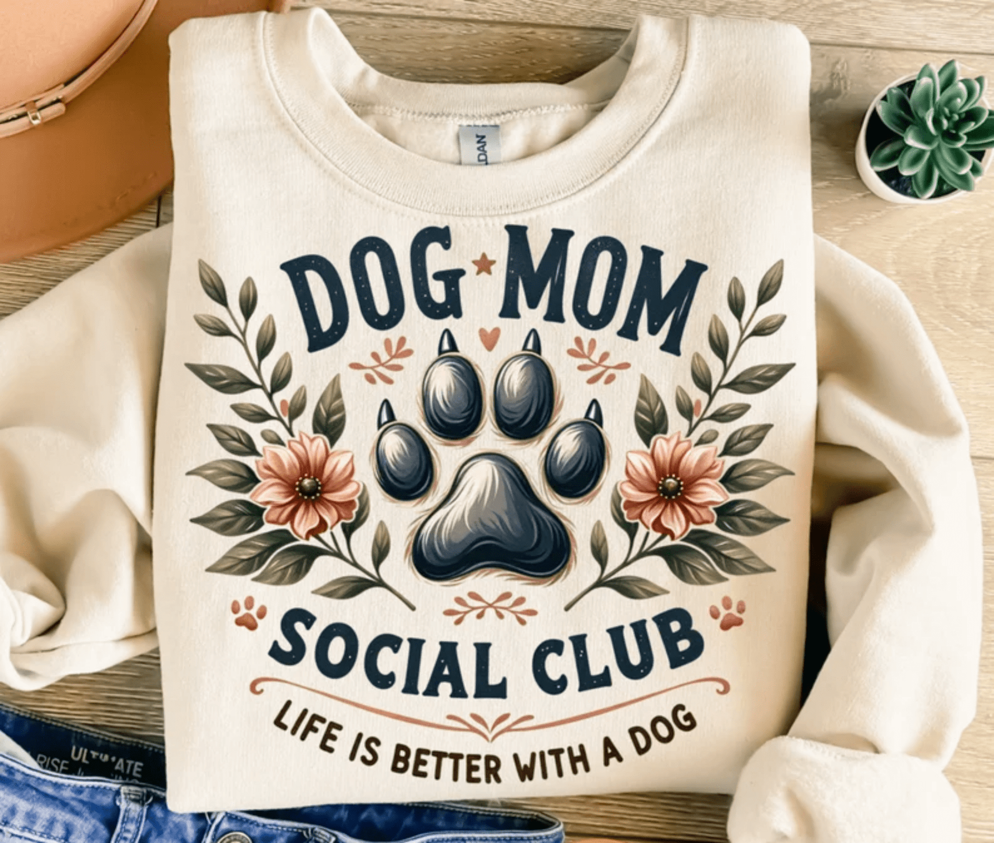 TRANSFER TUESDAY STARS SHIPPING DEC 30TH DOG MOM SOCIAL CLUB Life is better with a dog DTF DIRECT TO FILM transfers size ADULT 10X12 - Do it yourself Transfers