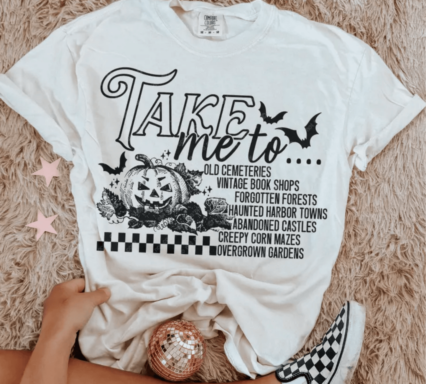 TRANSFER TUESDAY TAKE ME TO OLD CEMETERIES HALLOWEEN SINGLE COLOR BLACK SCREEN PRINT transfer ADULT 9X12 - Do it yourself Transfers