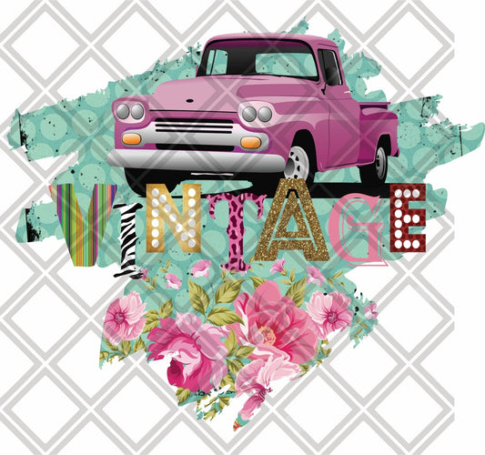 VINTAGE TRUCK Digital Download Instant Download - Do it yourself Transfers