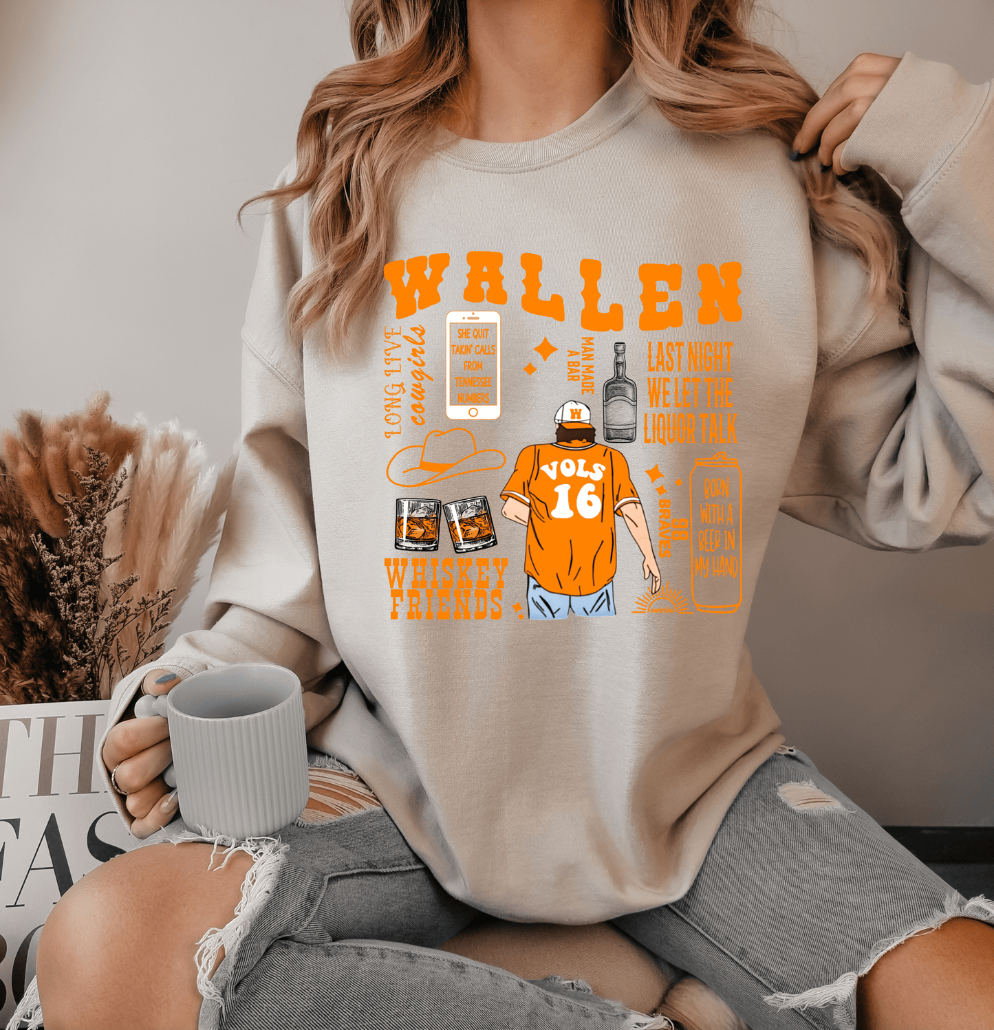 WALLEN VOLS 16 ORANGE FOOTBALL DTF size ADULT DTF TRANSFER PRINT TO ORDER - Do it yourself Transfers