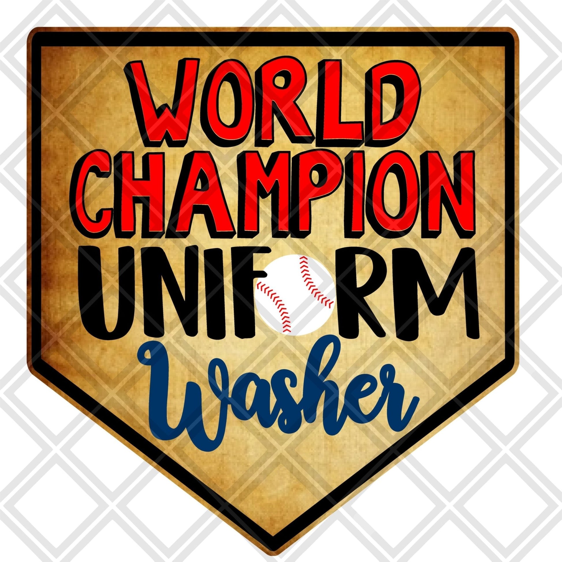 World Champion uniform washer DTF TRANSFERPRINT TO ORDER - Do it yourself Transfers