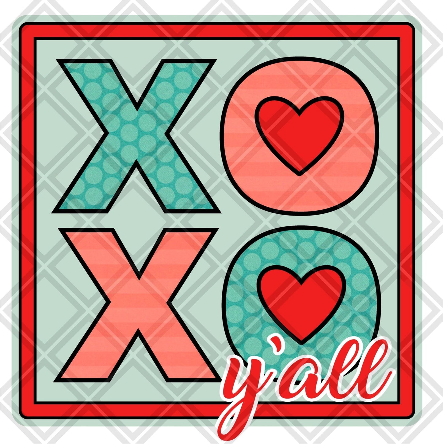 XOXO yall frame multi png Digital Download Instand Download - Do it yourself Transfers