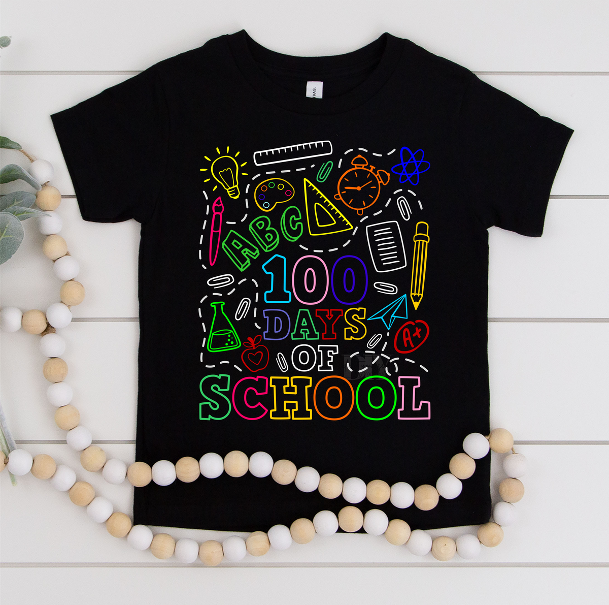 100 days of school pencil apple colorful  size KIDS .5 DTF TRANSFERPRINT TO ORDER