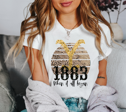 1883 when it all began leopard Yellowstone DTF HOT PEEL size ADULT 9. DTF TRANSFERPRINT TO ORDER