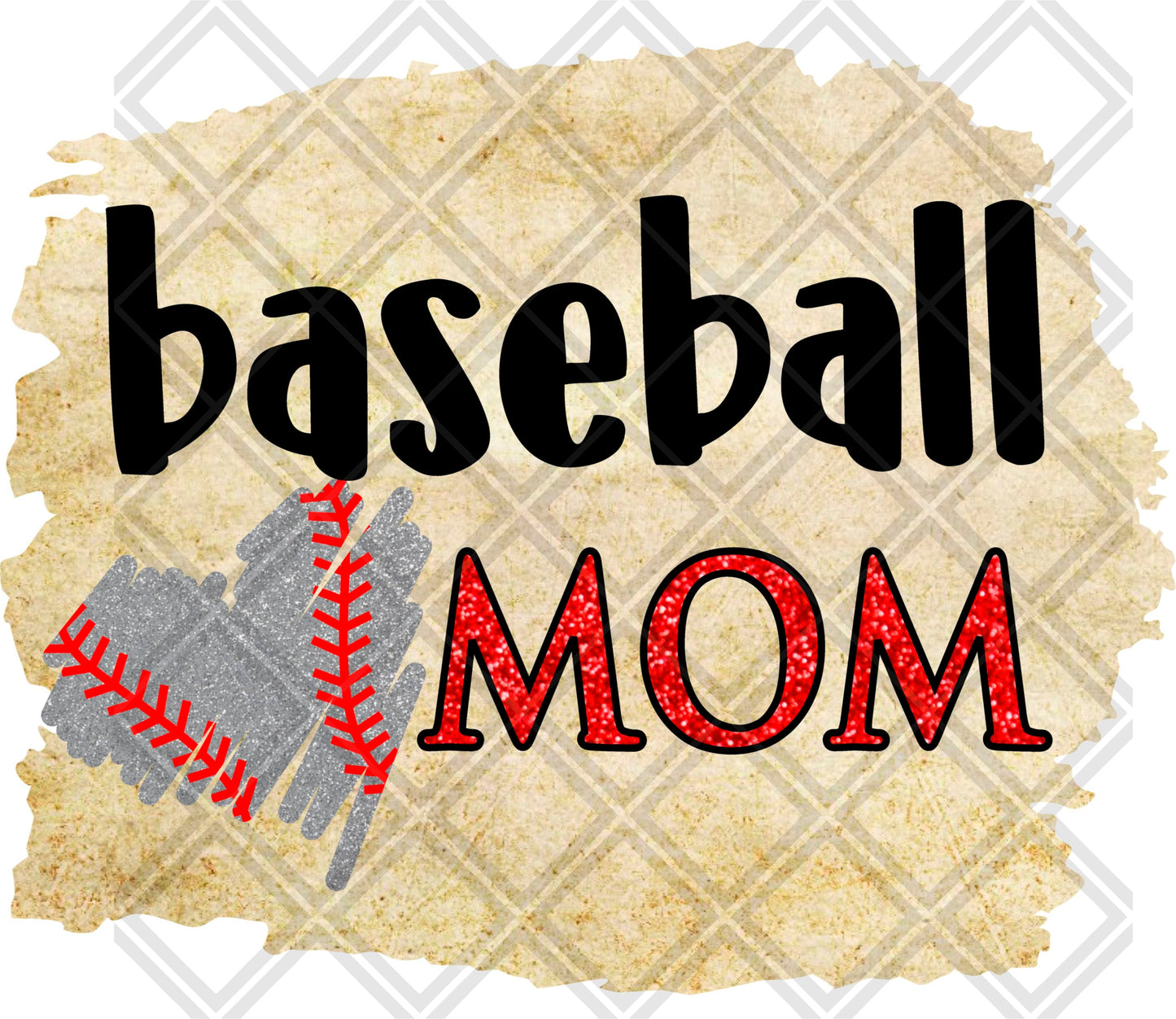 BASEBALL MOM SILVER GLITTER HEART RED AND BLACK png Digital Download Instand Download