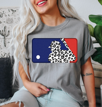 Baseball plate leopard red white blue   size ADULT  DTF TRANSFERPRINT TO ORDER