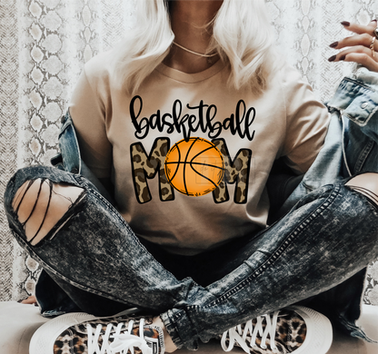Basketball mom Leopard print Sports   size ADULT  DTF TRANSFERPRINT TO ORDER
