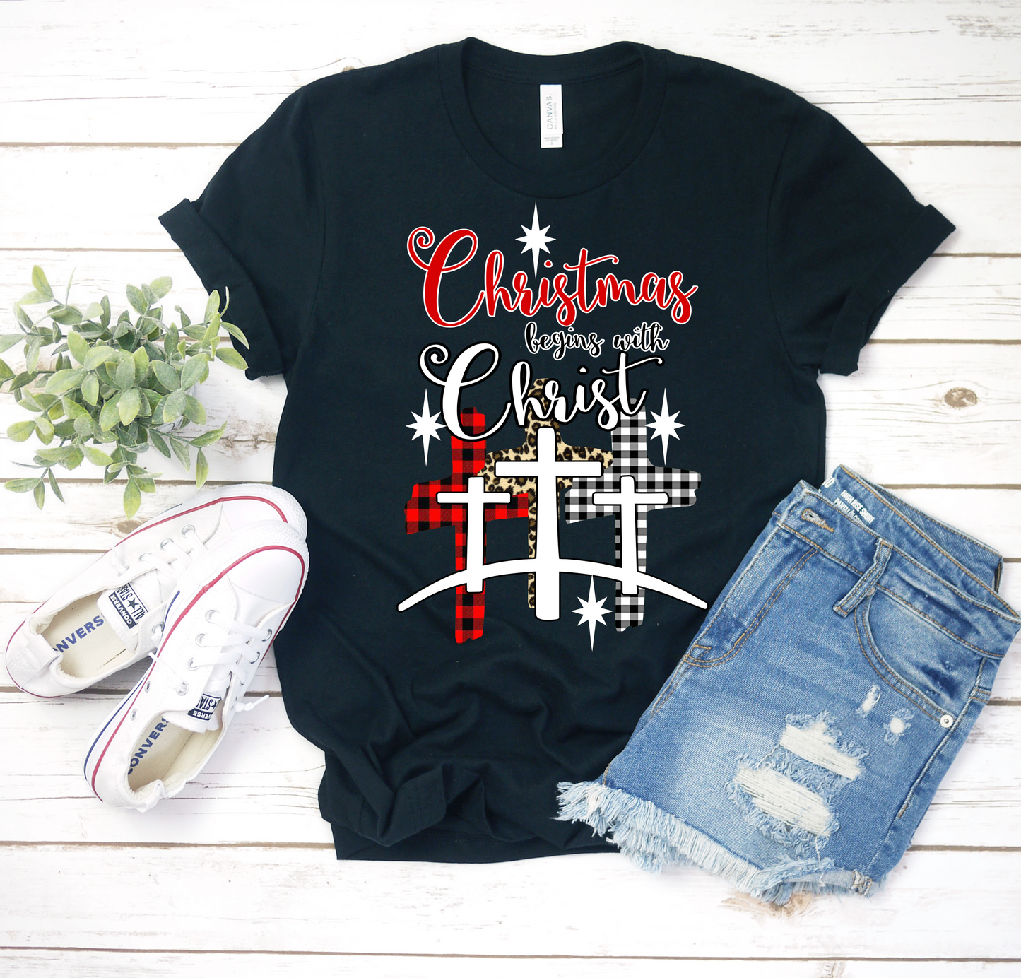 Christmas begins with Christ Crosses DTF TRANSFERPRINT TO ORDER