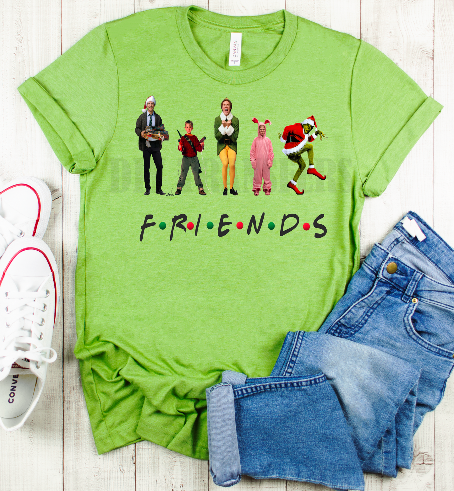 Friends Christmas Santa Winter holiday  size ADULT  DTF TRANSFERPRINT TO ORDER