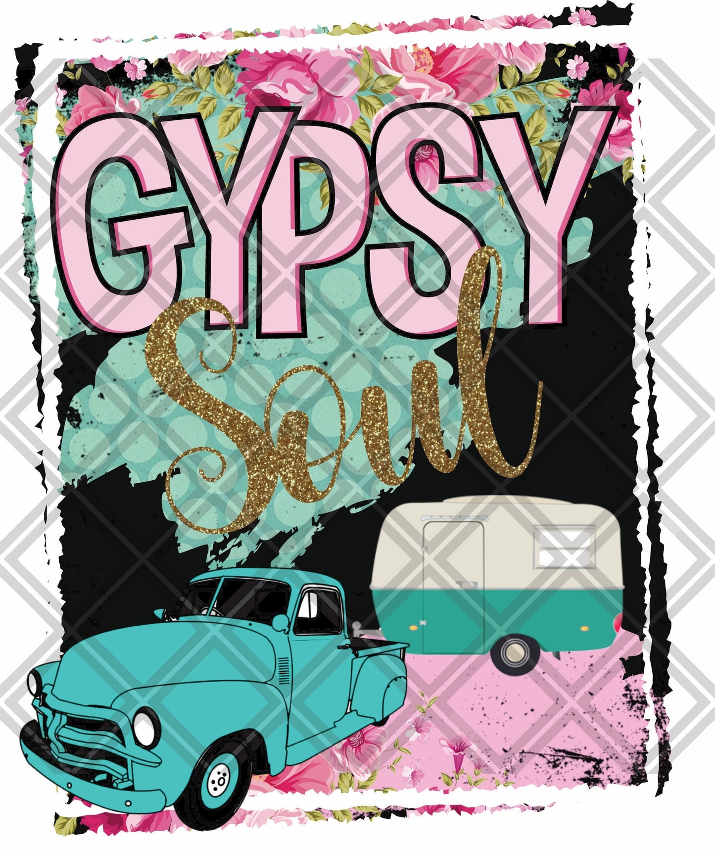 Gypsy Soul Trailer Truck DTF TRANSFERPRINT TO ORDER