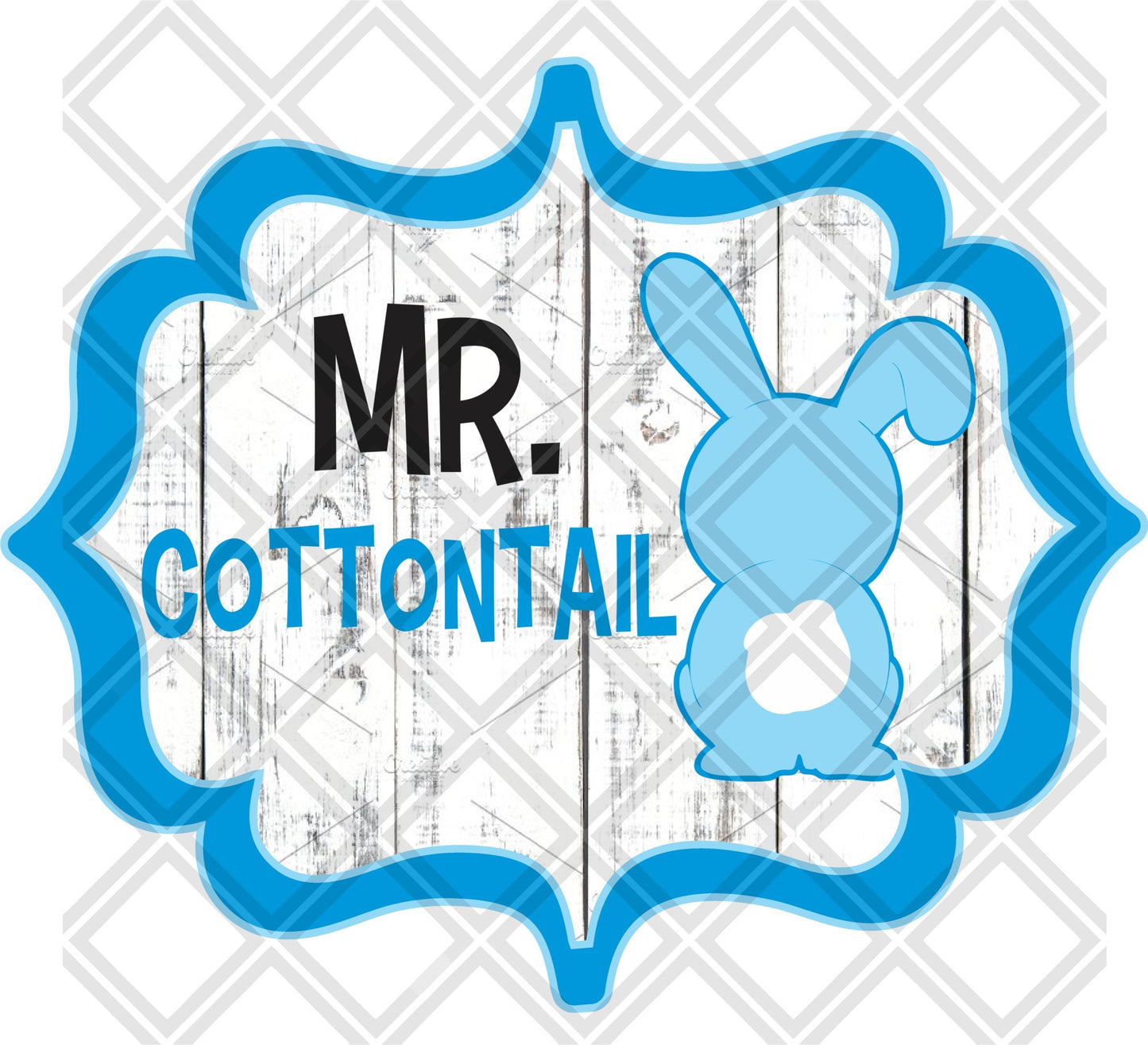 Mr Cottontail DTF TRANSFERPRINT TO ORDER