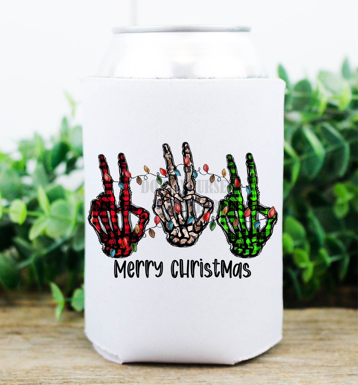Merry Christmas peace sign skull hands buffalo plaid  / size  DTF TRANSFERPRINT TO ORDER