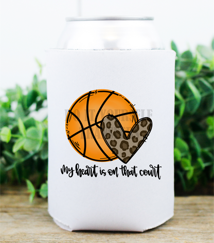 My Heart is on thats court Basketball Leopard heart   / size  DTF TRANSFERPRINT TO ORDER