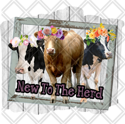 New to the Herd cow DTF TRANSFERPRINT TO ORDER